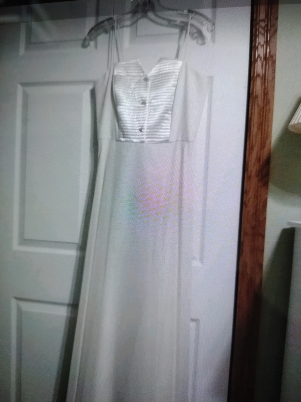 Alfred Sung Ivory Spaghetti-Strap Maxi Dress
